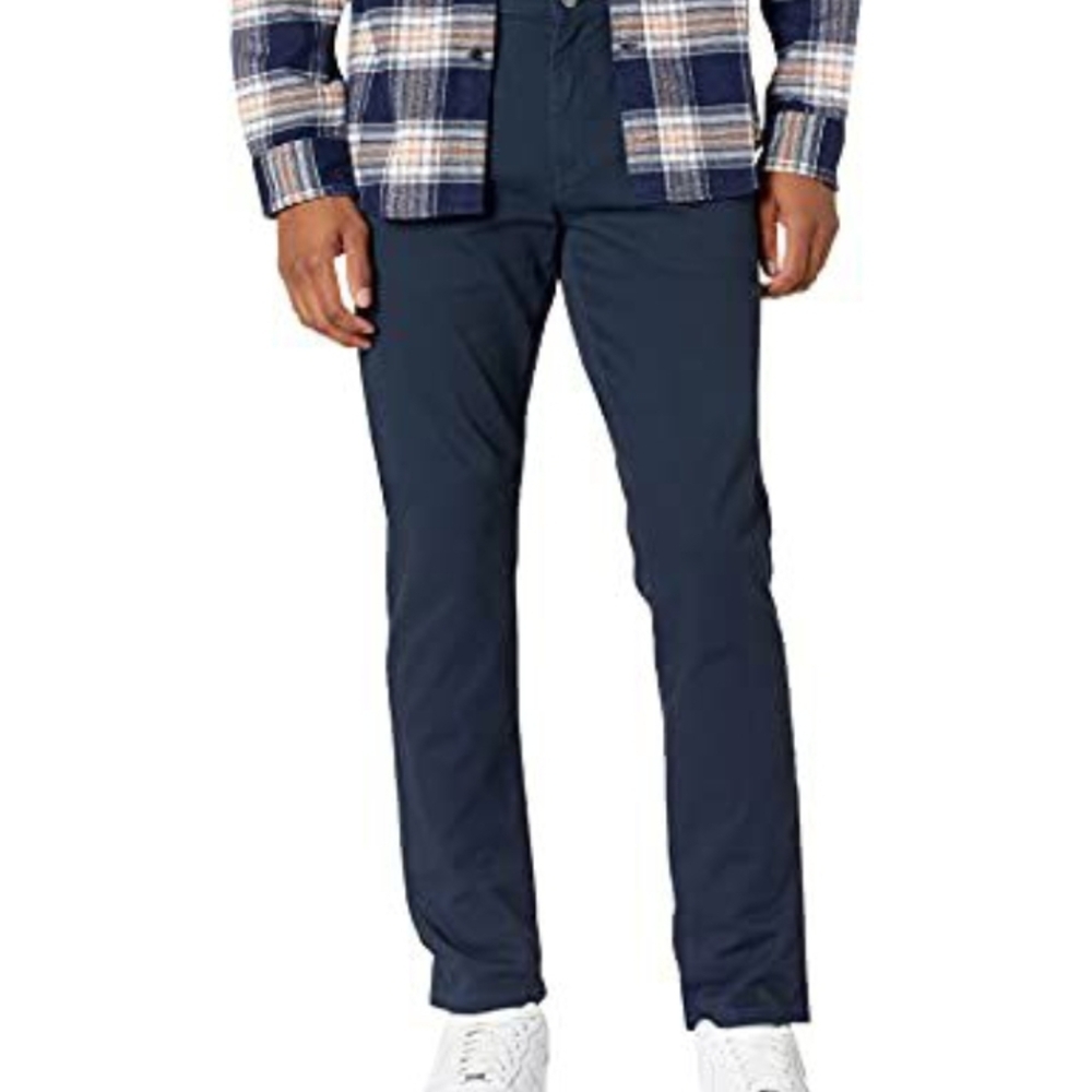 Amazon Essentials Navy Chinos with Regular Fit, 34 x 32